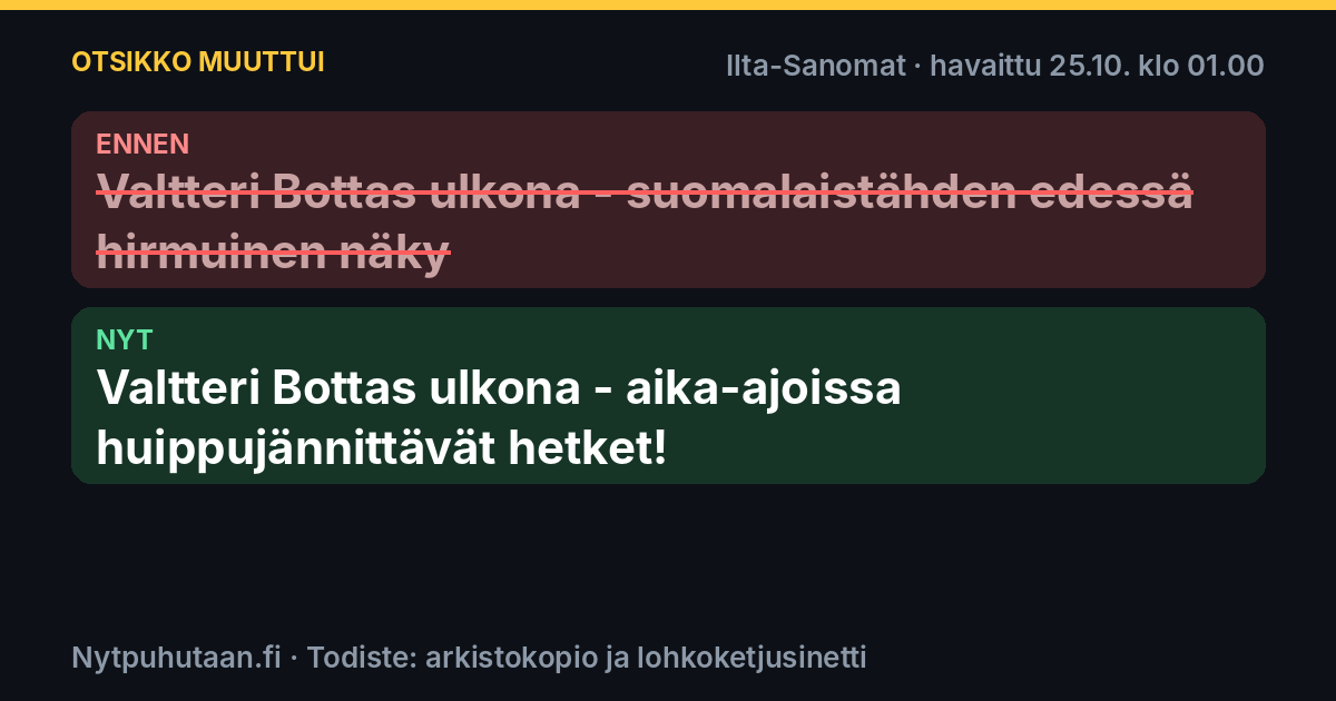 Ennen: Valtteri Bottas ulkona – suomalaistähden edessä hirmuinen näky. Nyt: Valtteri Bottas ulkona – aika-ajoissa huippujännittävät hetket!