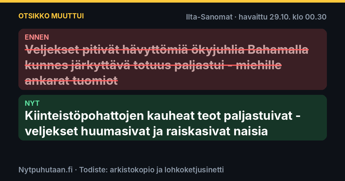 Ennen: Veljekset pitivät hävyttömiä ökyjuhlia Bahamalla kunnes järkyttävä totuus paljastui – miehille ankarat tuomiot. Nyt: Kiinteistöpohattojen kauheat teot paljastuivat – veljekset huumasivat ja raiskasivat naisia